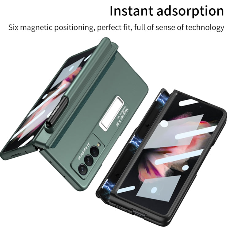 For Samsung Galaxy Z Fold3 5G GKK Full Coverage Magnetic Fold Hinge Shockproof Phone Case with Pen Slots(Grey) - Galaxy Phone Cases by GKK | Online Shopping South Africa | PMC TechLife | Buy Now Pay Later Mobicred
