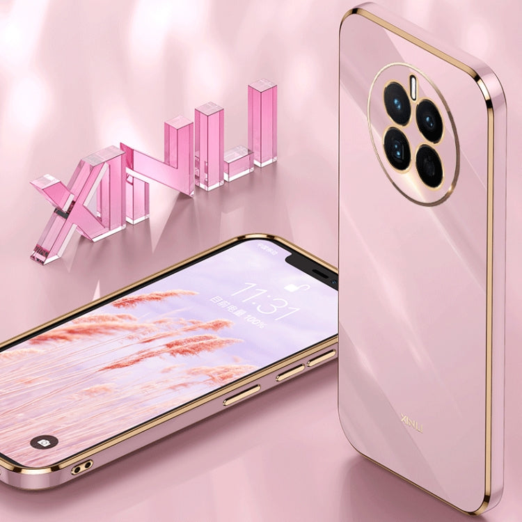 For Huawei nova 10 XINLI Straight 6D Plating Gold Edge TPU Shockproof Case(Pink) - Huawei Cases by PMC Jewellery | Online Shopping South Africa | PMC Jewellery