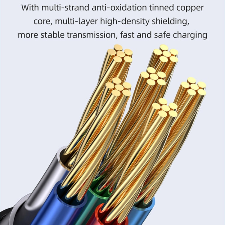 USAMS Type-C to Type-C PD100W Aluminum Alloy Transparent Digital Display Fast Charge Data Cable, Cable Length:2m(Black) - USB-C & Type-C Cable by USAMS | Online Shopping South Africa | PMC Jewellery | Buy Now Pay Later Mobicred