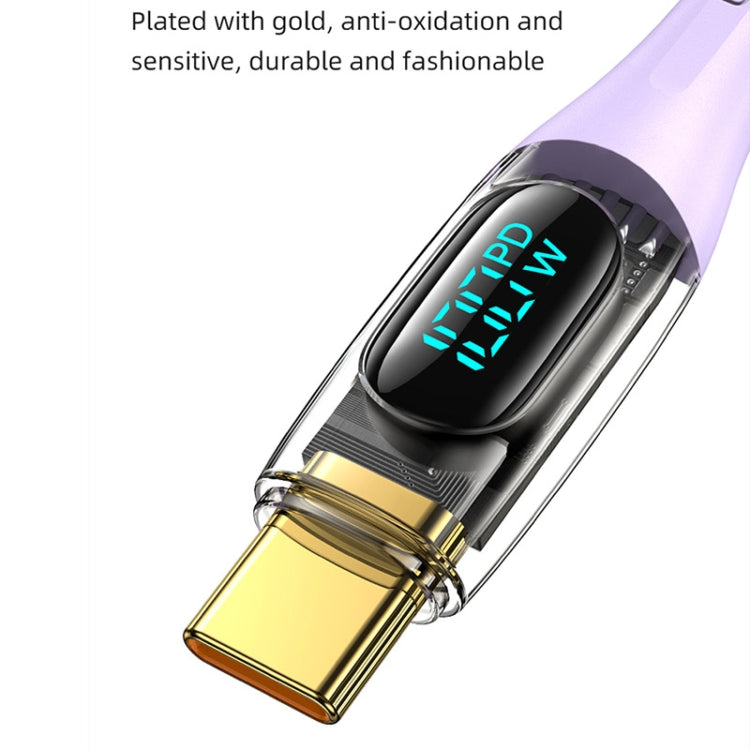 USAMS Type-C to Type-C PD100W Aluminum Alloy Transparent Digital Display Fast Charge Data Cable, Cable Length:2m(Black) - USB-C & Type-C Cable by USAMS | Online Shopping South Africa | PMC Jewellery | Buy Now Pay Later Mobicred