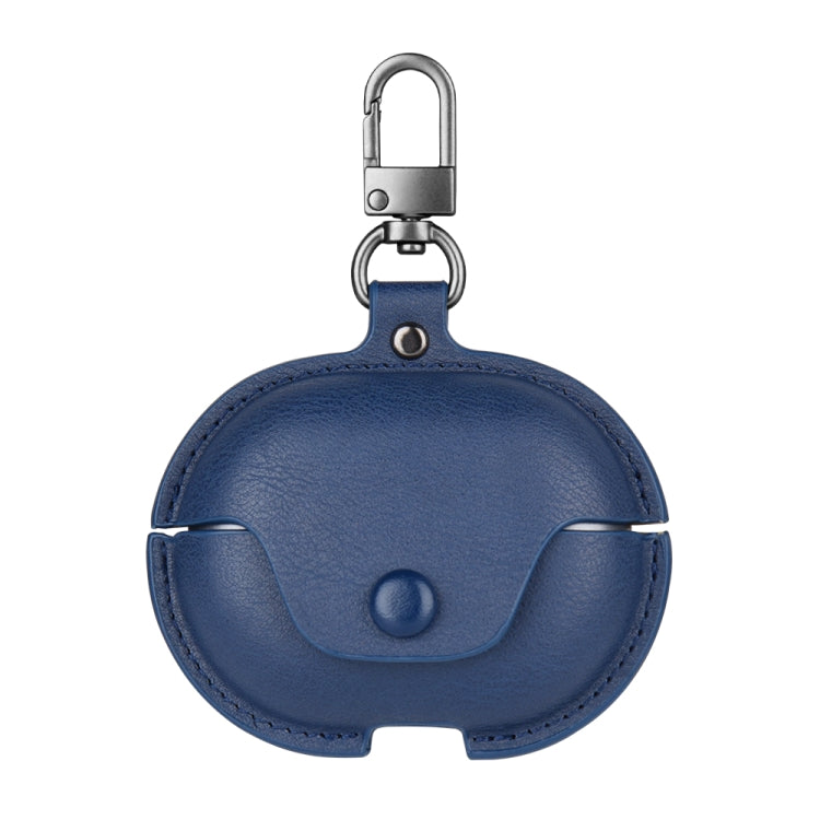For Huawei FreeBuds Pro 2 Business Leather Earphone Protective Case with Hook(Blue) - Huawei Earphone Case by PMC TechLife | Online Shopping South Africa | PMC TechLife