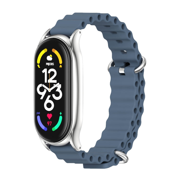For Xiaomi Mi Band 6 / 5 / 4 / 3 MIJOBS PLUS Marine Silicone Breathable Watch Band(Space Blue Silver) - free shipping - PMC TechLife - Order now!