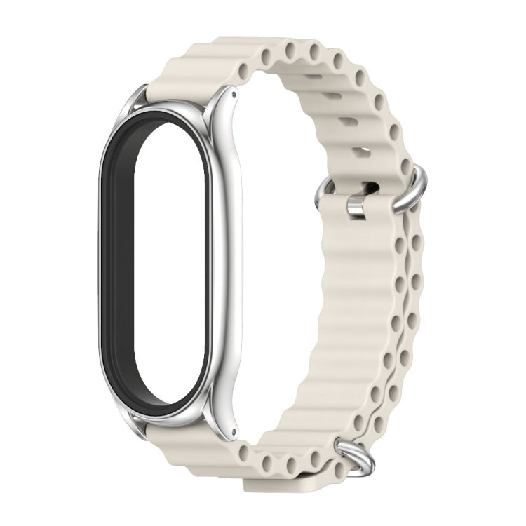 For Xiaomi Mi Band 7 / 7 NFC MIJOBS PLUS Marine Silicone Breathable Watch Band(Grey Silver) - Watch Bands by MIJOBS | Online Shopping South Africa | PMC Jewellery | Buy Now Pay Later Mobicred