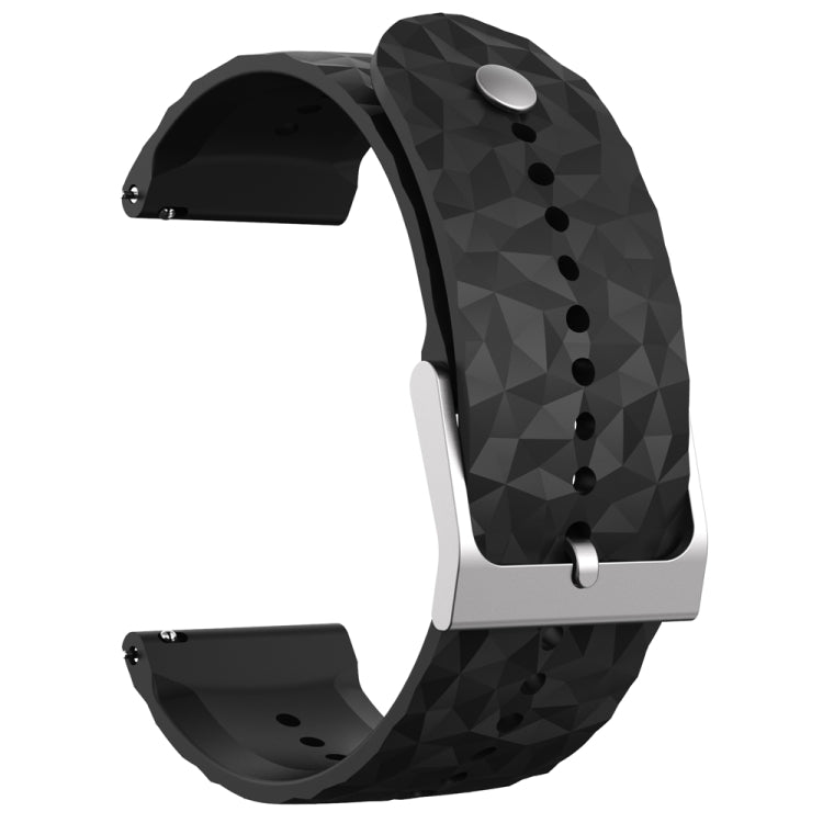 For Suunto 9 Rhombus Texture Silicone Watch Band(Black) - free shipping - PMC TechLife - Order now!