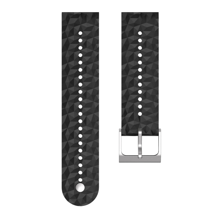 For Suunto 9 Rhombus Texture Silicone Watch Band(Black) - free shipping - PMC TechLife - Order now!