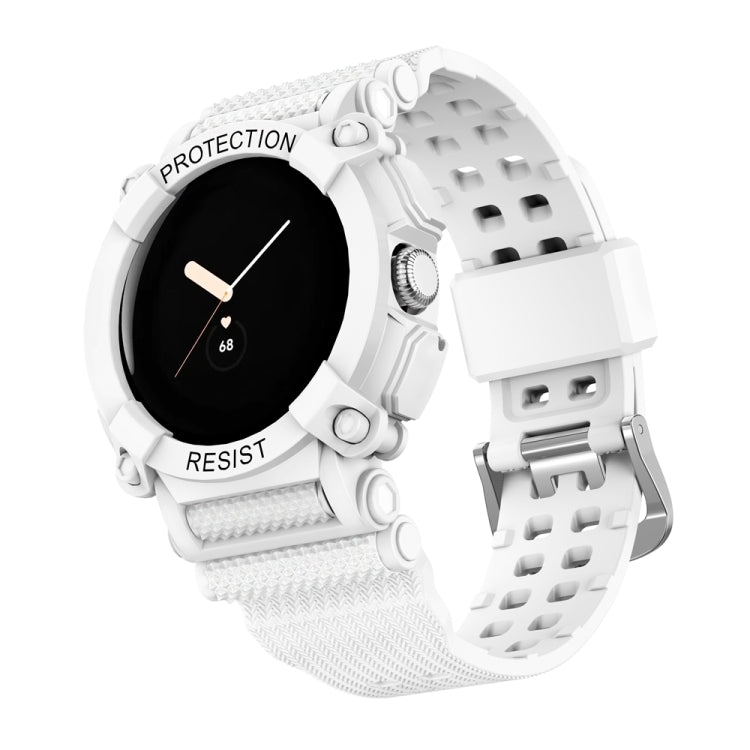 For Google Pixel Watch Three-proof Solid Color Integrated Watch Band(White) - free shipping - PMC TechLife - Order now!