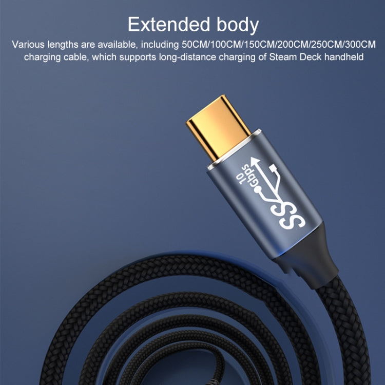 For Steam Deck Gen 100W USB-C/Type-C Male to USB-C/Type-C Female Stereo Curved Extension Cable, Length:1m - Accessories by PMC Jewellery | Online Shopping South Africa | PMC Jewellery