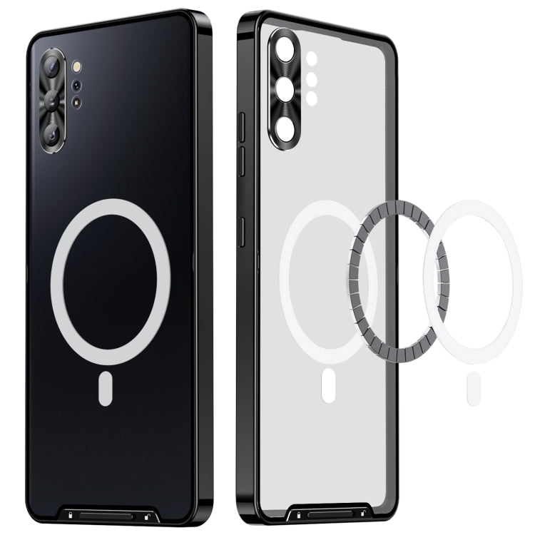 For Samsung Galaxy Note10+ MagSafe Magnetic Frosted Metal Phone Case(Black) - Galaxy Phone Cases by PMC TechLife | Online Shopping South Africa | PMC TechLife