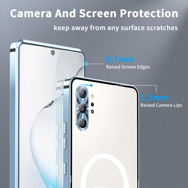 For Samsung Galaxy Note10+ MagSafe Magnetic Frosted Metal Phone Case(Blue) - Galaxy Phone Cases by PMC TechLife | Online Shopping South Africa | PMC TechLife