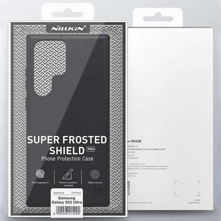 For Samsung Galaxy S23 Ultra 5G NILLKIN Super Frosted Shield Pro PC + TPU Phone Case(Black) - Galaxy S23 Ultra 5G Cases by NILLKIN | Online Shopping South Africa | PMC Jewellery | Buy Now Pay Later Mobicred