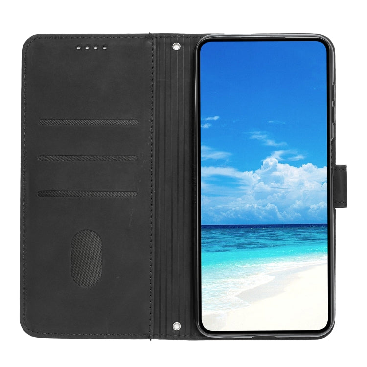 For Xiaomi Redmi Note 12 Global / Poco X5 5G Skin Feel Heart Pattern Leather Phone Case with Lanyard(Black) - free shipping - PMC TechLife - Order now!