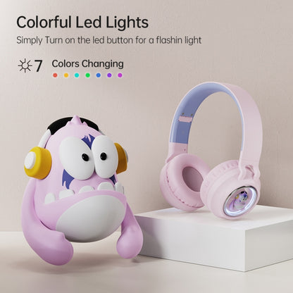 Q1 Headphones Monster Kids Over-Ear Bluetooth Earphones(Apricot) - Headset & Headphone by PMC Jewellery | Online Shopping South Africa | PMC Jewellery