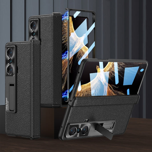 For Honor Magic VS GKK Magnetic Hinge Flip Leather Phone Case with Holder(Black) - Honor Cases by GKK | Online Shopping South Africa | PMC Jewellery