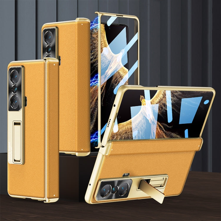 For Honor Magic VS GKK Magnetic Hinge Flip Leather Phone Case with Holder(Orange) - Honor Cases by GKK | Online Shopping South Africa | PMC TechLife | Buy Now Pay Later Mobicred