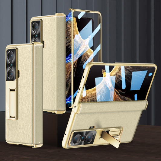 For Honor Magic VS GKK Magnetic Hinge Flip Leather Phone Case with Holder(Gold) - Honor Cases by GKK | Online Shopping South Africa | PMC Jewellery
