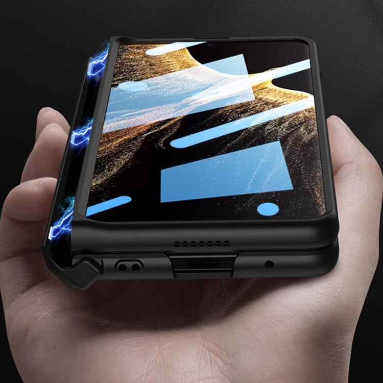 For Honor Magic VS GKK Magnetic Hinge Flip Leather Phone Case with Holder(Carbon Fibre) - Honor Cases by GKK | Online Shopping South Africa | PMC TechLife | Buy Now Pay Later Mobicred