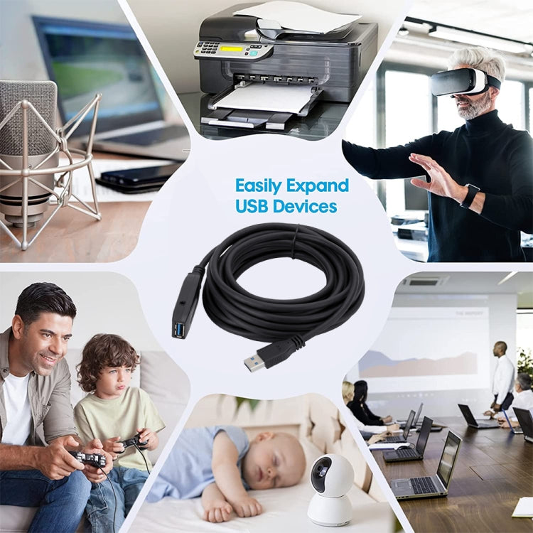 USB 3.0 Male to Female Data Sync Super Speed Extension Cable, Length:30m - free shipping - PMC TechLife - Order now!