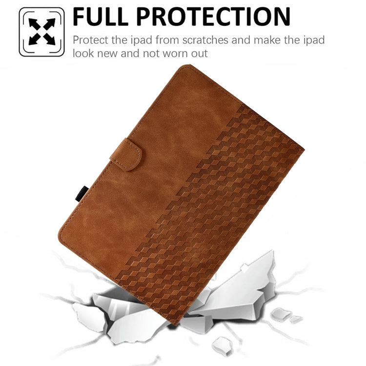 For Amazon Kindle PaperWhite 4 / 3 / 2 / 1 Rhombus Embossed Leather Tablet Case(Brown) - free shipping - PMC TechLife - Order now!