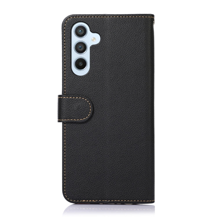For Samsung Galaxy A24 4G KHAZNEH Litchi Texture Leather RFID Phone Case(Black) - free shipping - PMC TechLife - Order now!