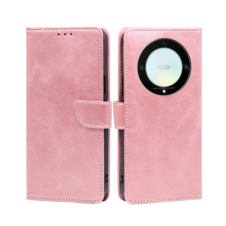 For Honor X9a 5G Calf Texture Buckle Flip Leather Phone Case(Rose Gold) - Honor Cases by PMC TechLife | Online Shopping South Africa | PMC TechLife