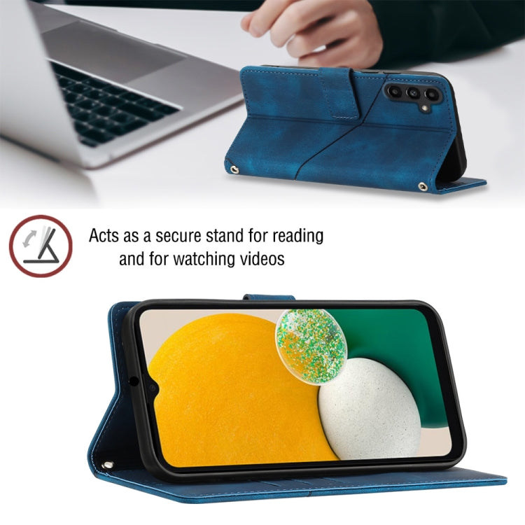 For Samsung Galaxy A13 5G /A04 4G/A04e Skin-feel Embossed Leather Phone Case(Blue) - free shipping - PMC TechLife - Order now!