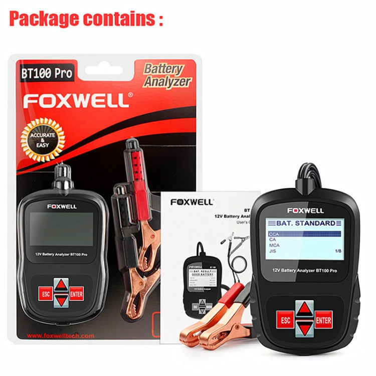 FOXWELL BT100Pro 12V Car Battery Detector Fault Diagnosis Tool - Code Readers & Scan Tools by PMC Jewellery | Online Shopping South Africa | PMC Jewellery