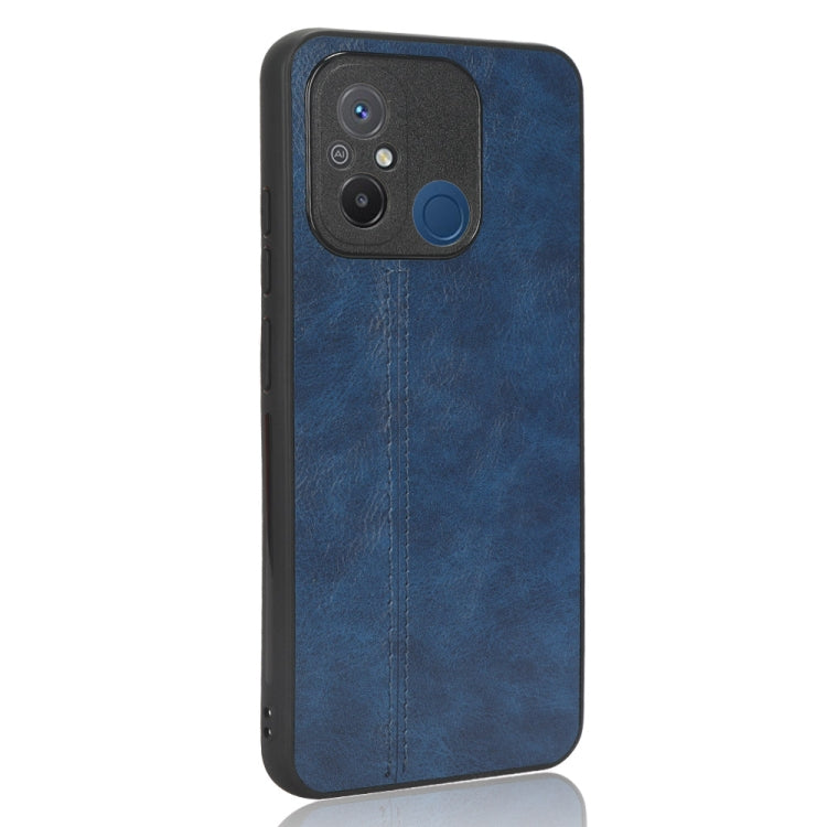 Sewing Cow Pattern Skin PC + PU + TPU Phone Case For Xiaomi Poco C55/Redmi 12C/Redmi 11A 4G(Blue) - free shipping - PMC TechLife - Order now!