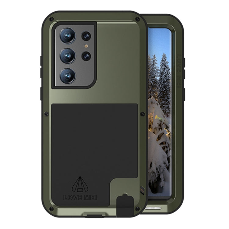 For Samsung Galaxy S23 Ultra 5G LOVE MEI Metal Shockproof Life Waterproof Dustproof Phone Case(Army Green) - Galaxy S23 Ultra 5G Cases by LOVE MEI | Online Shopping South Africa | PMC Jewellery | Buy Now Pay Later Mobicred