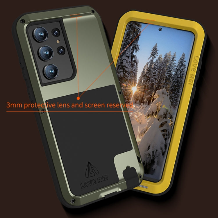 For Samsung Galaxy S23 Ultra 5G LOVE MEI Metal Shockproof Life Waterproof Dustproof Phone Case(Army Green) - Galaxy S23 Ultra 5G Cases by LOVE MEI | Online Shopping South Africa | PMC Jewellery | Buy Now Pay Later Mobicred