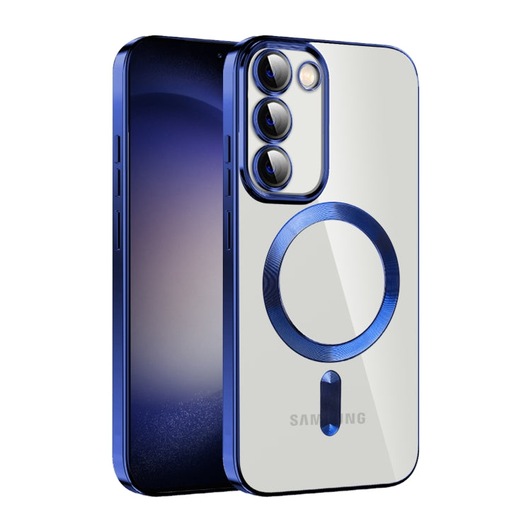 For Samsung Galaxy S23 5G CD Texture Plating TPU MagSafe Phone Case with Lens Film(Black) - Galaxy S23 5G Cases by PMC TechLife | Online Shopping South Africa | PMC TechLife