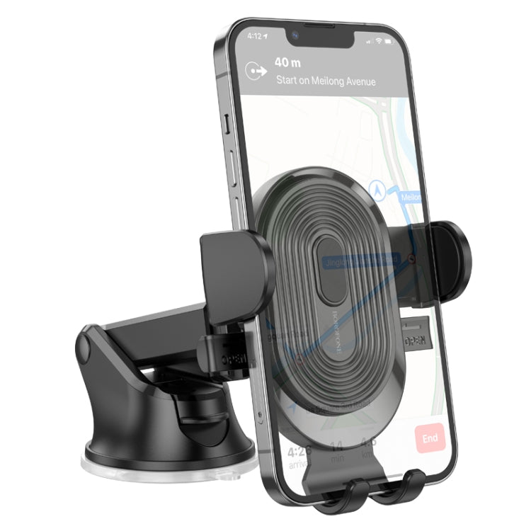 Borofone BH85 Car Center Console One-button Phone Bracket(Black) - Car Holders by Borofone | Online Shopping South Africa | PMC Jewellery