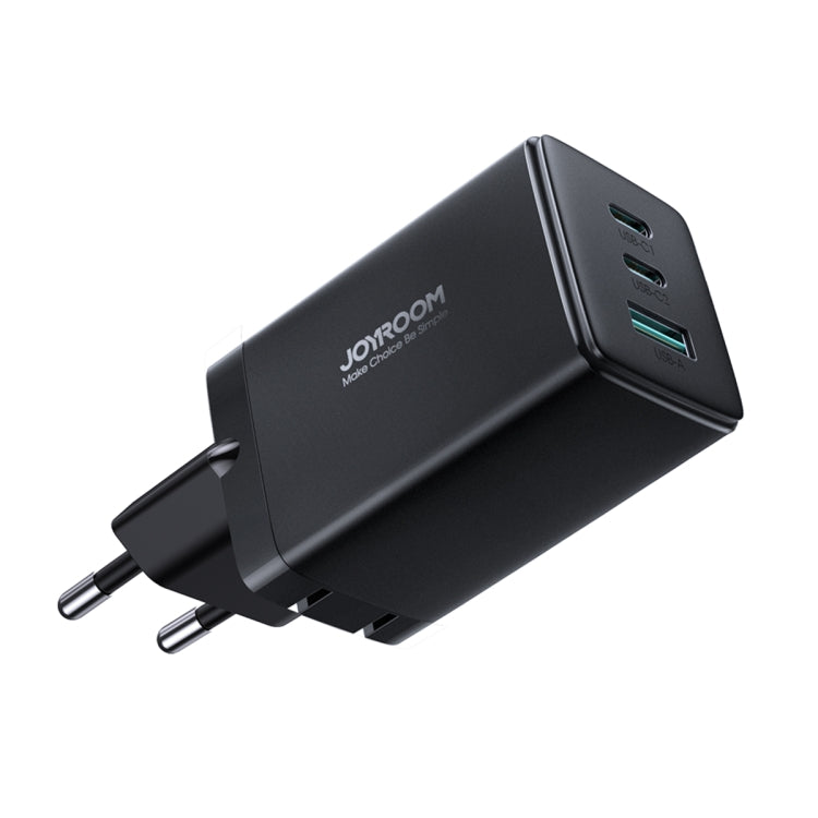 JOYROOM TCG01 GaN Ultra 65W 2 Type-C + 1 USB Fast Charger with 1.2m Type-C Cable, Plug:EU Plug(Black) - USB Charger by JOYROOM | Online Shopping South Africa | PMC Jewellery | Buy Now Pay Later Mobicred