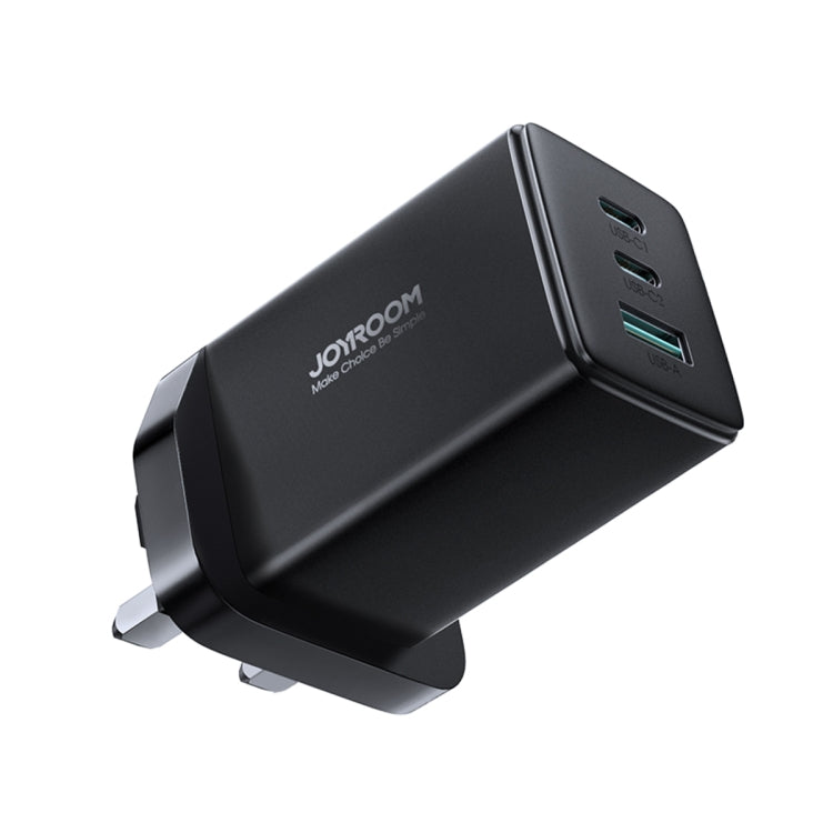 JOYROOM TCG01 GaN Ultra 65W 2 Type-C + 1 USB Fast Charger with 1.2m Type-C Cable, Plug:UK Plug(Black) - USB Charger by JOYROOM | Online Shopping South Africa | PMC Jewellery | Buy Now Pay Later Mobicred