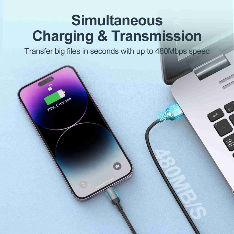 JOYROOM S-UL012A10 Extraordinary Series 2.4A USB-A to 8 Pin Fast Charging Data Cable, Cable Length:1.2m(Black) - Normal Style Cable by JOYROOM | Online Shopping South Africa | PMC Jewellery