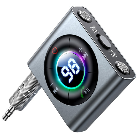 JOYROOM JR-CB2 2 in 1 Bluetooth 5.3 Car Wireless FM Transmitter Receiver(Dark Grey) - Bluetooth Car Kits by JOYROOM | Online Shopping South Africa | PMC Jewellery