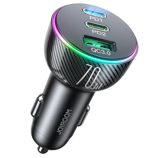 JOYROOM JR-CL26 70W 3-port USB+USB-C / Type-C Car Charger(Black) - Car Charger by JOYROOM | Online Shopping South Africa | PMC Jewellery