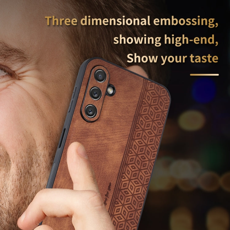 For Samsung Galaxy A24 4G AZNS 3D Embossed Skin Feel Phone Case(Brown) - free shipping - PMC TechLife - Order now!