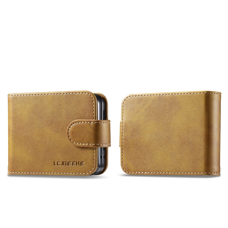 For Samsung Galaxy Z Flip5 5G LC.IMEEKE Calf Texture Leather Phone Case(Brown) - free shipping - PMC TechLife - Order now!