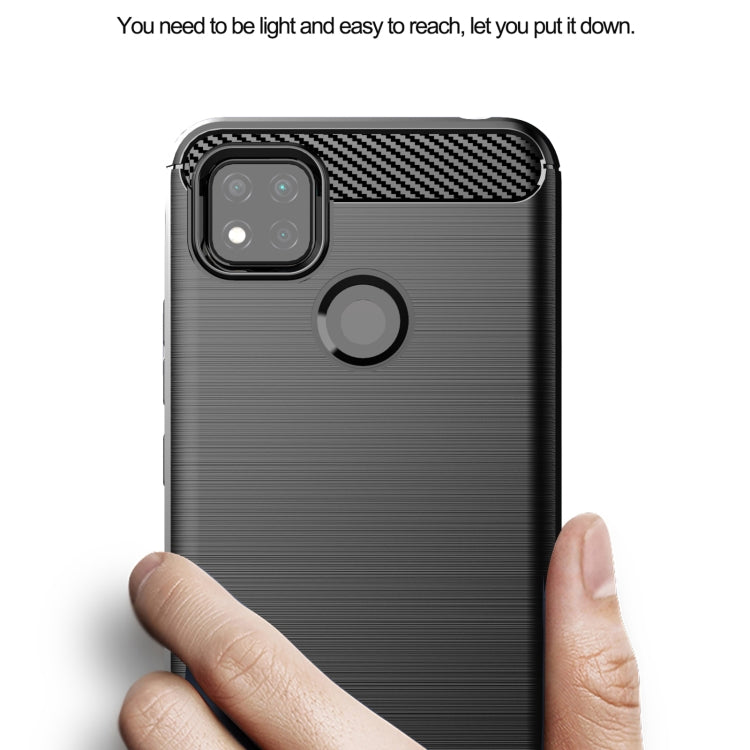 For Xiaomi Redmi 9C NFC Brushed Texture Carbon Fiber TPU Phone Case(Blue) - free shipping - PMC TechLife - Order now!