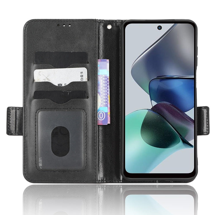 For Motorola Moto G13 / G23 4G Symmetrical Triangle Leather Phone Case(Black) - Motorola Cases by PMC TechLife | Online Shopping South Africa | PMC TechLife | Buy Now Pay Later Mobicred