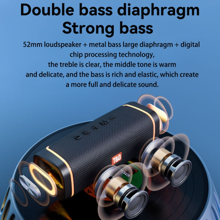 T&G TG375 Outdoor Portable LED Light RGB Wireless Bluetooth Speaker Subwoofer(Grey) - Desktop Speaker by T&G | Online Shopping South Africa | PMC TechLife | Buy Now Pay Later Mobicred
