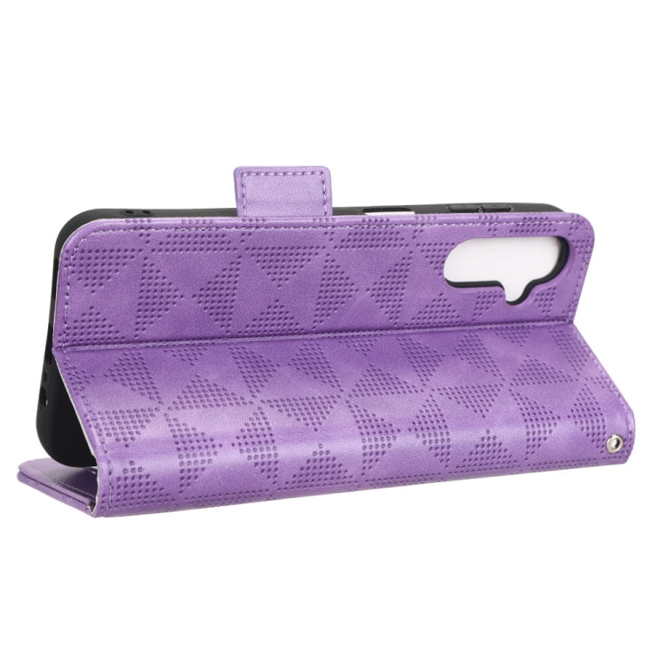 For Samsung Galaxy A14 5G Symmetrical Triangle Leather Phone Case(Purple) - free shipping - PMC TechLife - Order now!