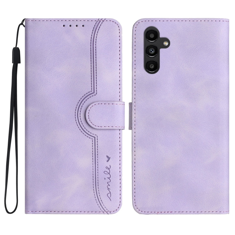 For Samsung Galaxy A34 5G Heart Pattern Skin Feel Leather Phone Case(Purple) - free shipping - PMC TechLife - Order now!
