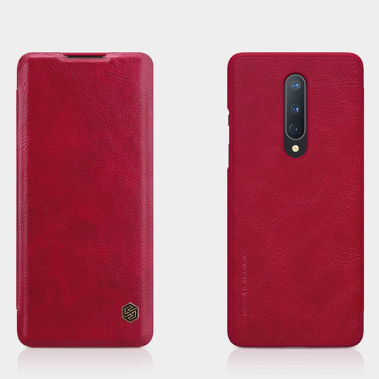 For OnePlus 8 NILLKIN QIN Series Crazy Horse Texture Horizontal Flip Leather Case with Card Slot(Red) - OnePlus Cases by NILLKIN | Online Shopping South Africa | PMC Jewellery