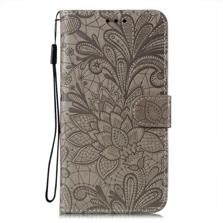 For Samsung Galaxy A14 4G Lace Flower Embossing Flip Leather Phone Case(Grey) - free shipping - PMC TechLife - Order now!