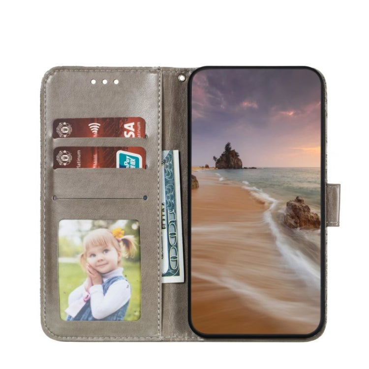 For Samsung Galaxy A14 4G Lace Flower Embossing Flip Leather Phone Case(Grey) - free shipping - PMC TechLife - Order now!