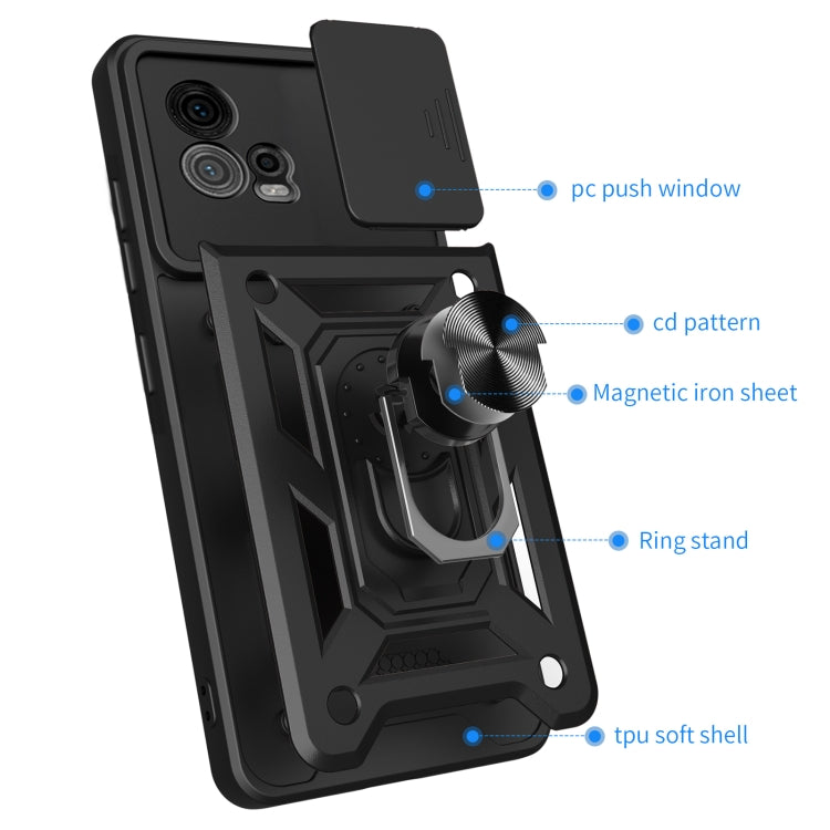 For Motorola Moto G72 Sliding Camera Cover Design TPU+PC Phone Case(Black) - free shipping - PMC TechLife - Order now!