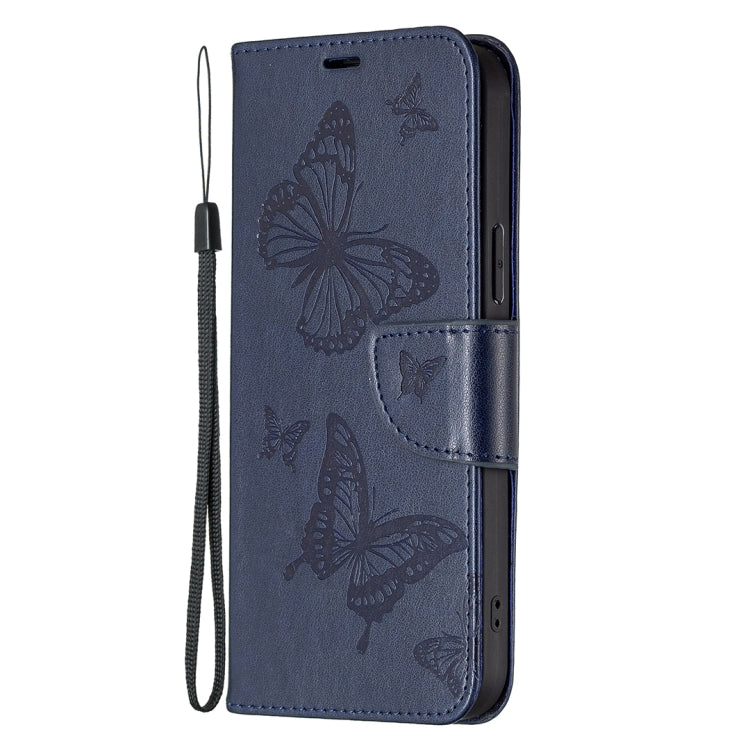 For Samsung Galaxy M14 5G Two Butterflies Embossing Leather Phone Case(Blue) - free shipping - PMC TechLife - Order now!