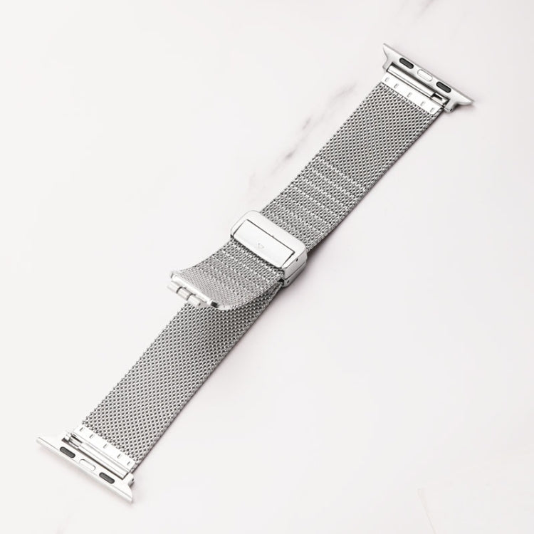 Milan Fold Buckle Metal Watch Band For Apple Watch Series 8&7 41mm / SE 2&6&SE&5&4 40mm / 3&2&1 38mm (Orange Green) - Watch Bands by PMC Jewellery | Online Shopping South Africa | PMC Jewellery