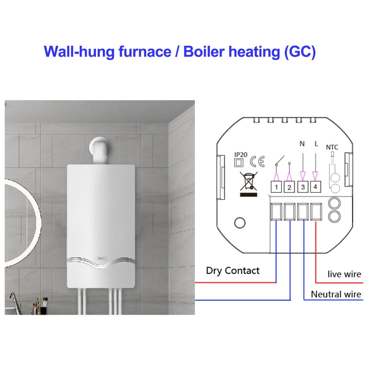 BHT-2002GCLM 220V Smart Home Heating Thermostat Boiler Heating WiFi Thermostat(White) - Thermostat & Thermometer by PMC TechLife | Online Shopping South Africa | PMC TechLife